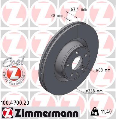 Brake Disc ZIMMERMANN 100.4700.20