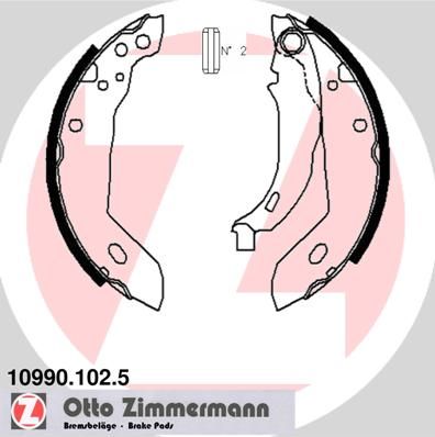 ZIMMERMANN 10990.102.5 Brake Shoe Set