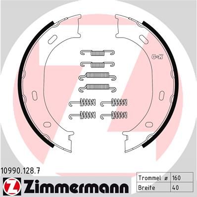 ZIMMERMANN 10990.128.7 Brake Shoe Set, parking brake