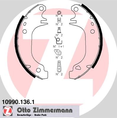 Brake Shoe Set ZIMMERMANN 10990.136.1
