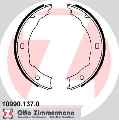 Brake Shoe Set, parking brake ZIMMERMANN 10990.137.0