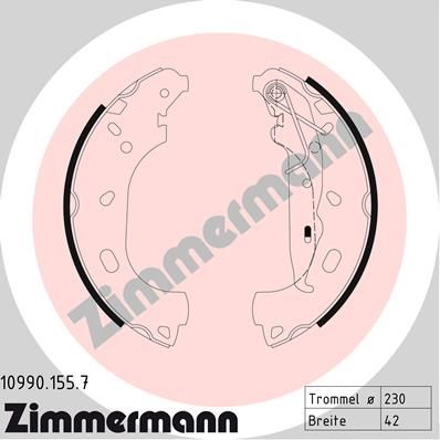 ZIMMERMANN 10990.155.7 Brake Shoe Set