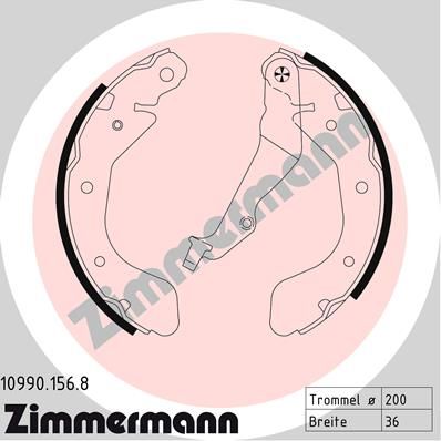 ZIMMERMANN 10990.156.8 Brake Shoe Set