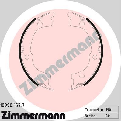 Brake Shoe Set, parking brake ZIMMERMANN 10990.157.7