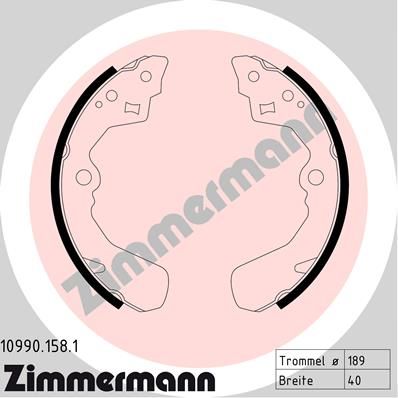 ZIMMERMANN 10990.158.1 Brake Shoe Set