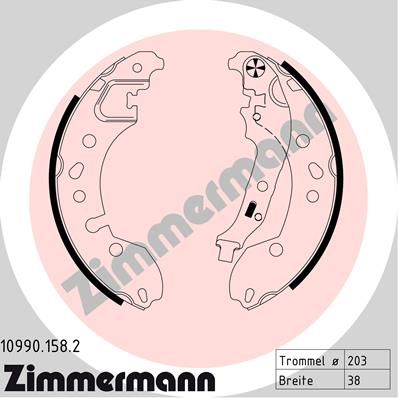 ZIMMERMANN 10990.158.2 Brake Shoe Set