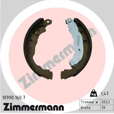 Brake Shoe Set, parking brake ZIMMERMANN 10990.160.7