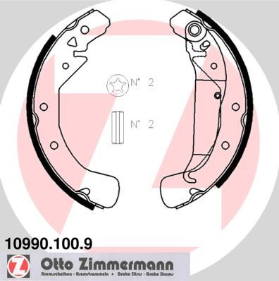 ZIMMERMANN 10990.100.9 Brake Shoe Set