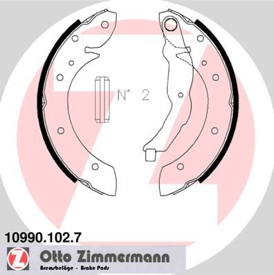 ZIMMERMANN 10990.102.7 Brake Shoe Set