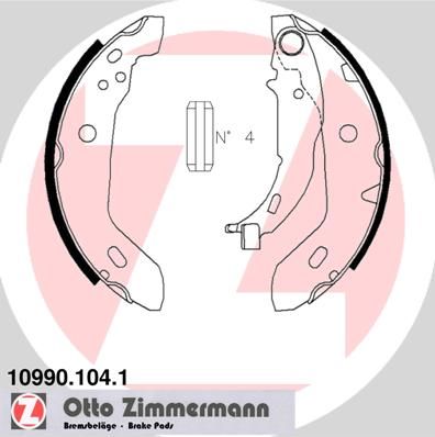 ZIMMERMANN 10990.104.1 Brake Shoe Set