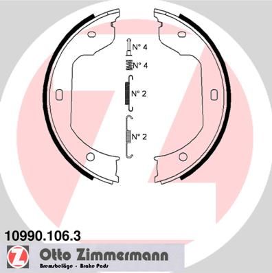 ZIMMERMANN 10990.106.3 Brake Shoe Set, parking brake