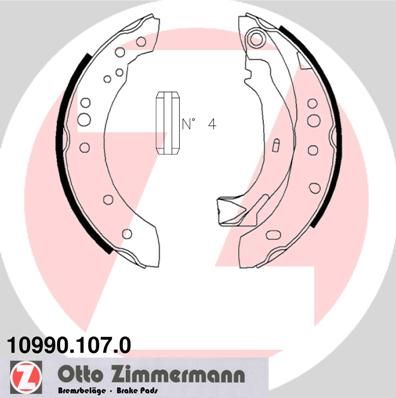 ZIMMERMANN 10990.107.0 Brake Shoe Set