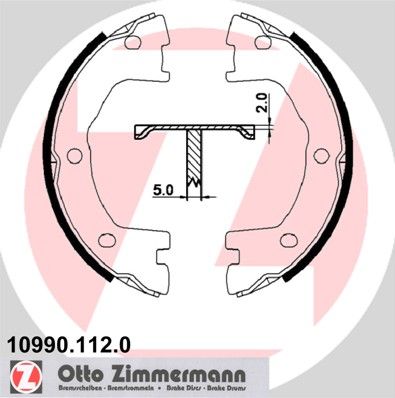 ZIMMERMANN 10990.112.0 Brake Shoe Set, parking brake