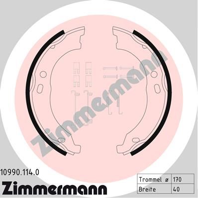 ZIMMERMANN 10990.114.0 Brake Shoe Set, parking brake