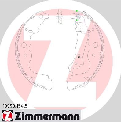 ZIMMERMANN 10990.154.5 Brake Shoe Set