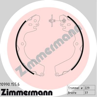 Brake Shoe Set, parking brake ZIMMERMANN 10990.155.6