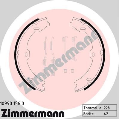 ZIMMERMANN 10990.156.0 Brake Shoe Set, parking brake