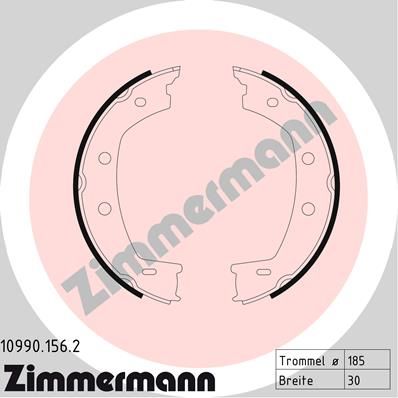 ZIMMERMANN 10990.156.2 Brake Shoe Set, parking brake
