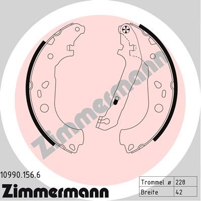 ZIMMERMANN 10990.156.6 Brake Shoe Set