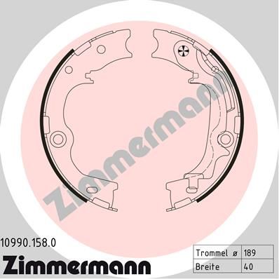 ZIMMERMANN 10990.158.0 Brake Shoe Set, parking brake