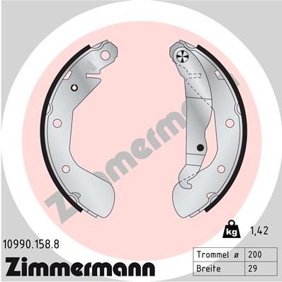 ZIMMERMANN 10990.158.8 Brake Shoe Set
