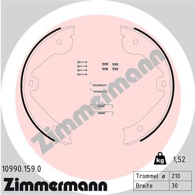 ZIMMERMANN 10990.159.0 Brake Shoe Set, parking brake