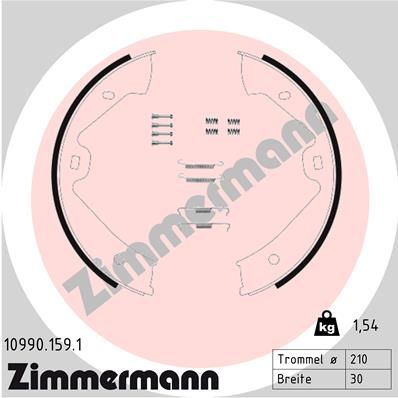 Brake Shoe Set, parking brake ZIMMERMANN 10990.159.1