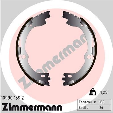 Brake Shoe Set, parking brake ZIMMERMANN 10990.159.2