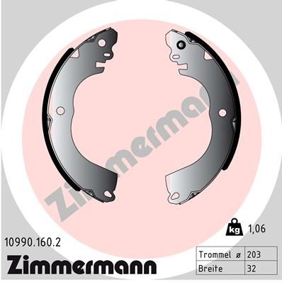 ZIMMERMANN 10990.160.2 Brake Shoe Set