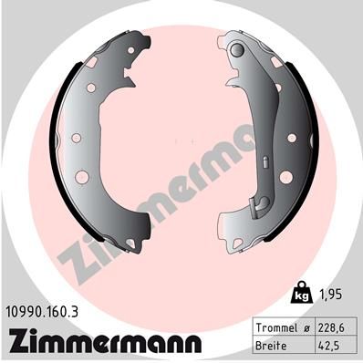 ZIMMERMANN 10990.160.3 Brake Shoe Set