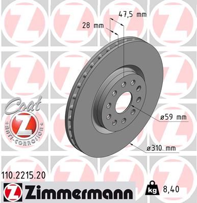 Brake Disc ZIMMERMANN 110.2215.20