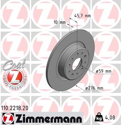 ZIMMERMANN 110.2218.20 Brake Disc