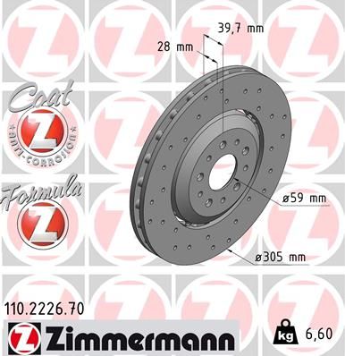 Brake Disc ZIMMERMANN 110.2226.70