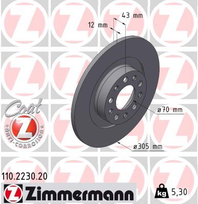 ZIMMERMANN 110.2230.20 Brake Disc