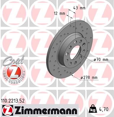 ZIMMERMANN 110.2213.52 Brake Disc