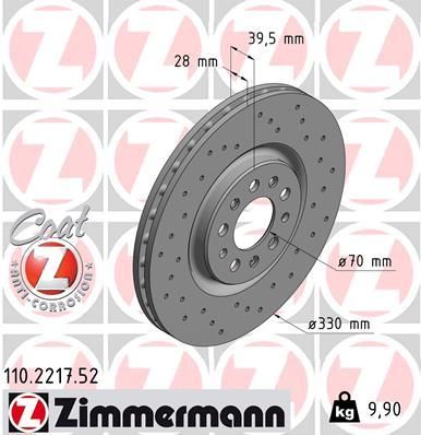 Brake Disc ZIMMERMANN 110.2217.52