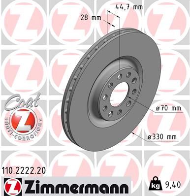 Brake Disc ZIMMERMANN 110.2222.20