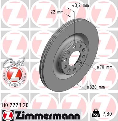 Brake Disc ZIMMERMANN 110.2223.20
