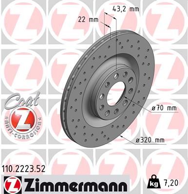 Brake Disc ZIMMERMANN 110.2223.52