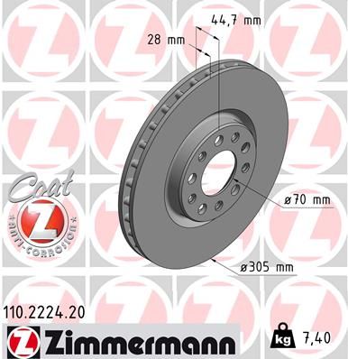 Brake Disc ZIMMERMANN 110.2224.20