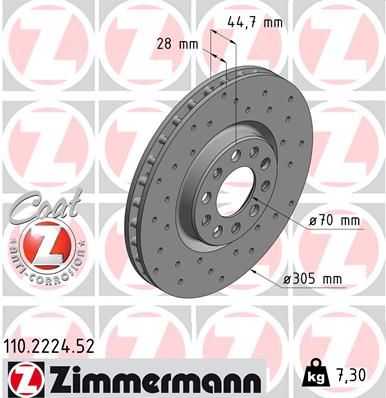 Brake Disc ZIMMERMANN 110.2224.52
