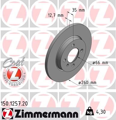 ZIMMERMANN 150.1257.20 Brake Disc