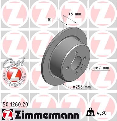 ZIMMERMANN 150.1260.20 Brake Disc