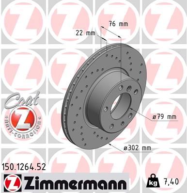 ZIMMERMANN 150.1264.52 Brake Disc