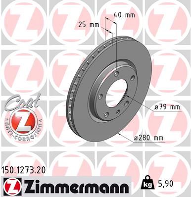 Brake Disc ZIMMERMANN 150.1273.20