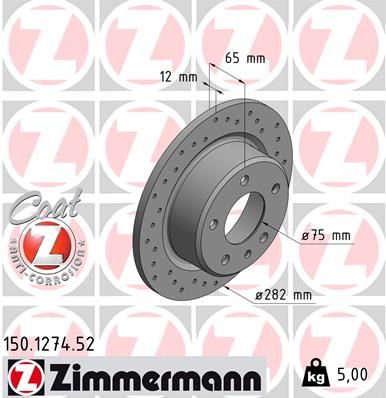 Brake Disc ZIMMERMANN 150.1274.52