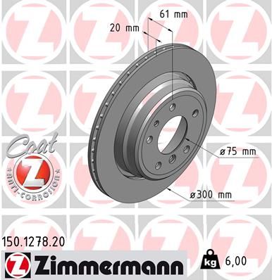 ZIMMERMANN 150.1278.20 Brake Disc