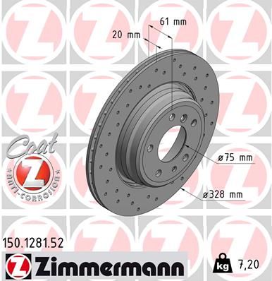 ZIMMERMANN 150.1281.52 Brake Disc