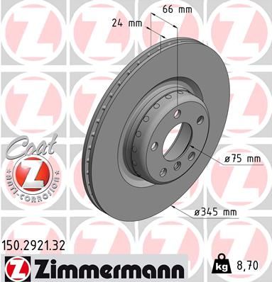 Brake Disc ZIMMERMANN 150.2921.32