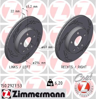 Brake Disc ZIMMERMANN 150.2927.53